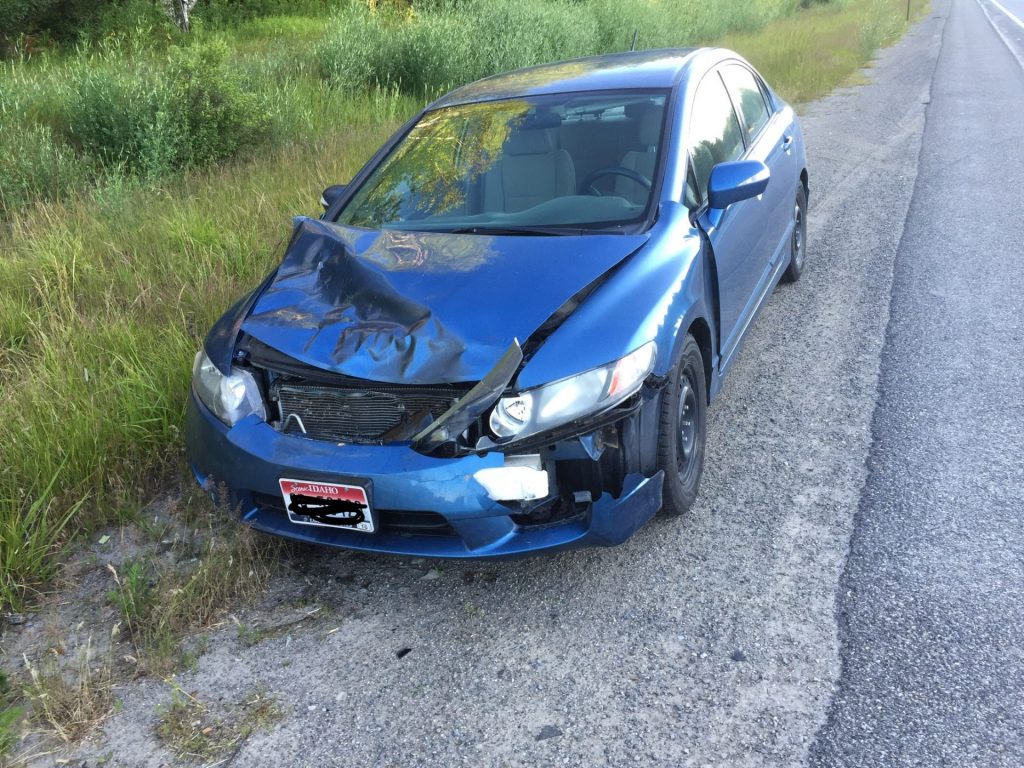 Moshed up car